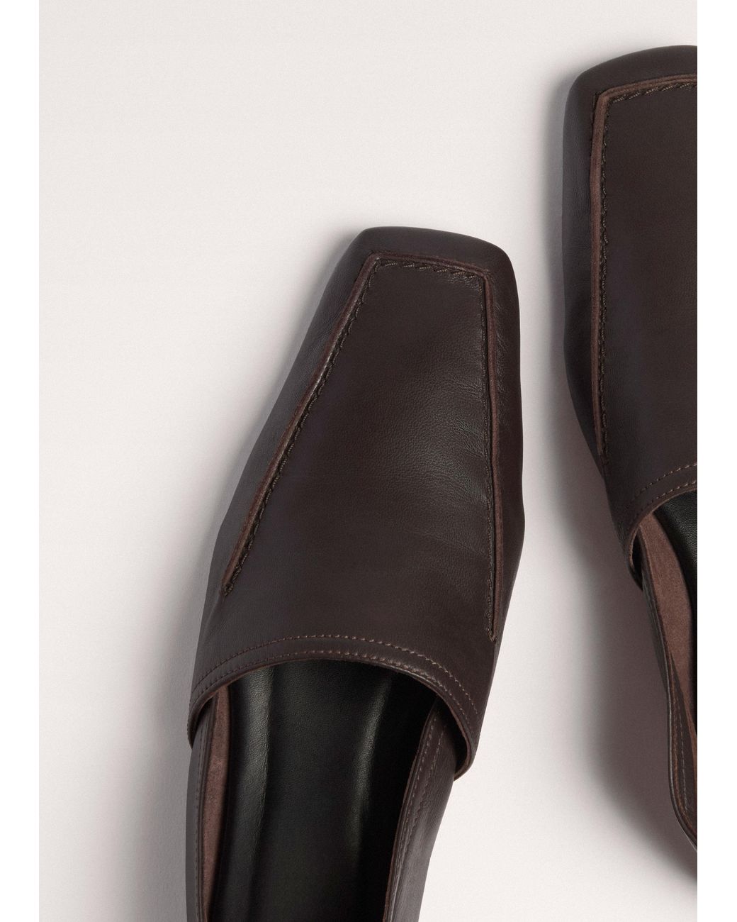 ME+EM Black Square Toe Soft Loafer