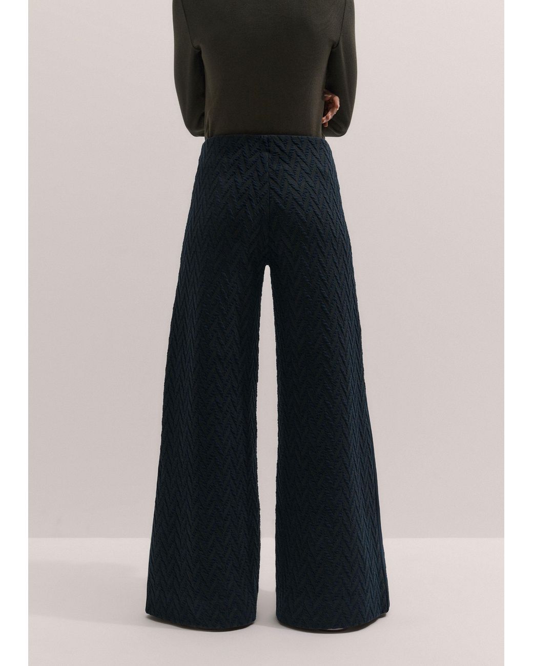 ME+EM Black Graphic Jacquard Track Pant-Rich