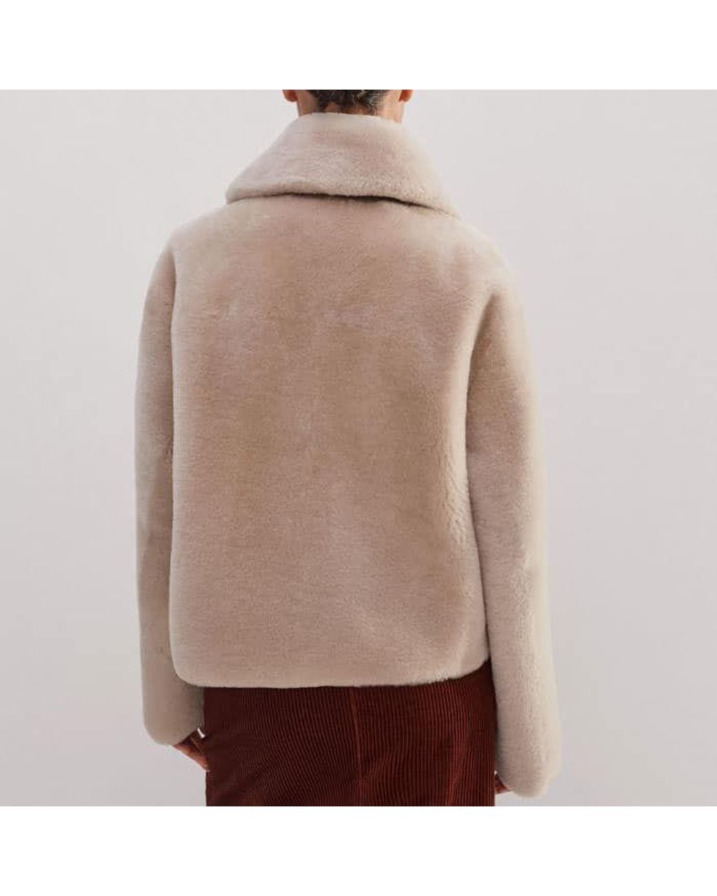 ME+EM Natural Luxe Short Shearling Coat