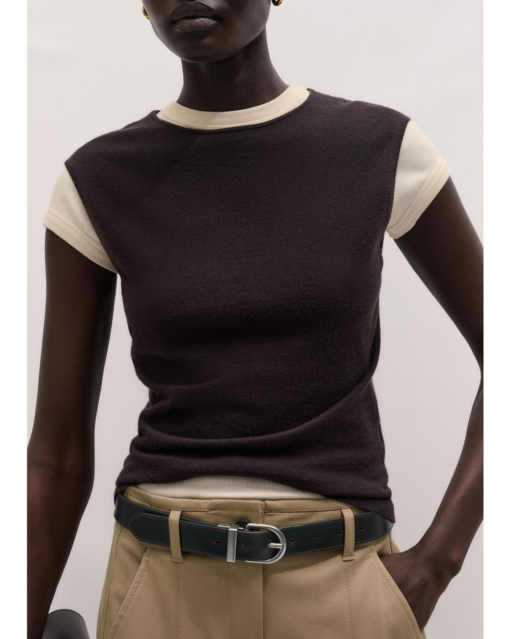 ME+EM Black Slim Knit Tank