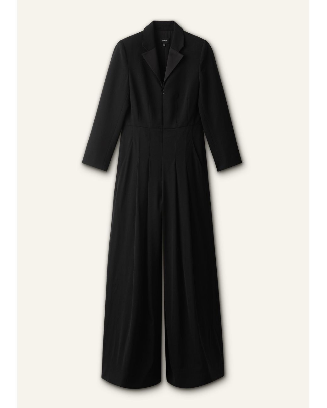 ME+EM Black Ultra Wide Leg Tux Jumpsuit