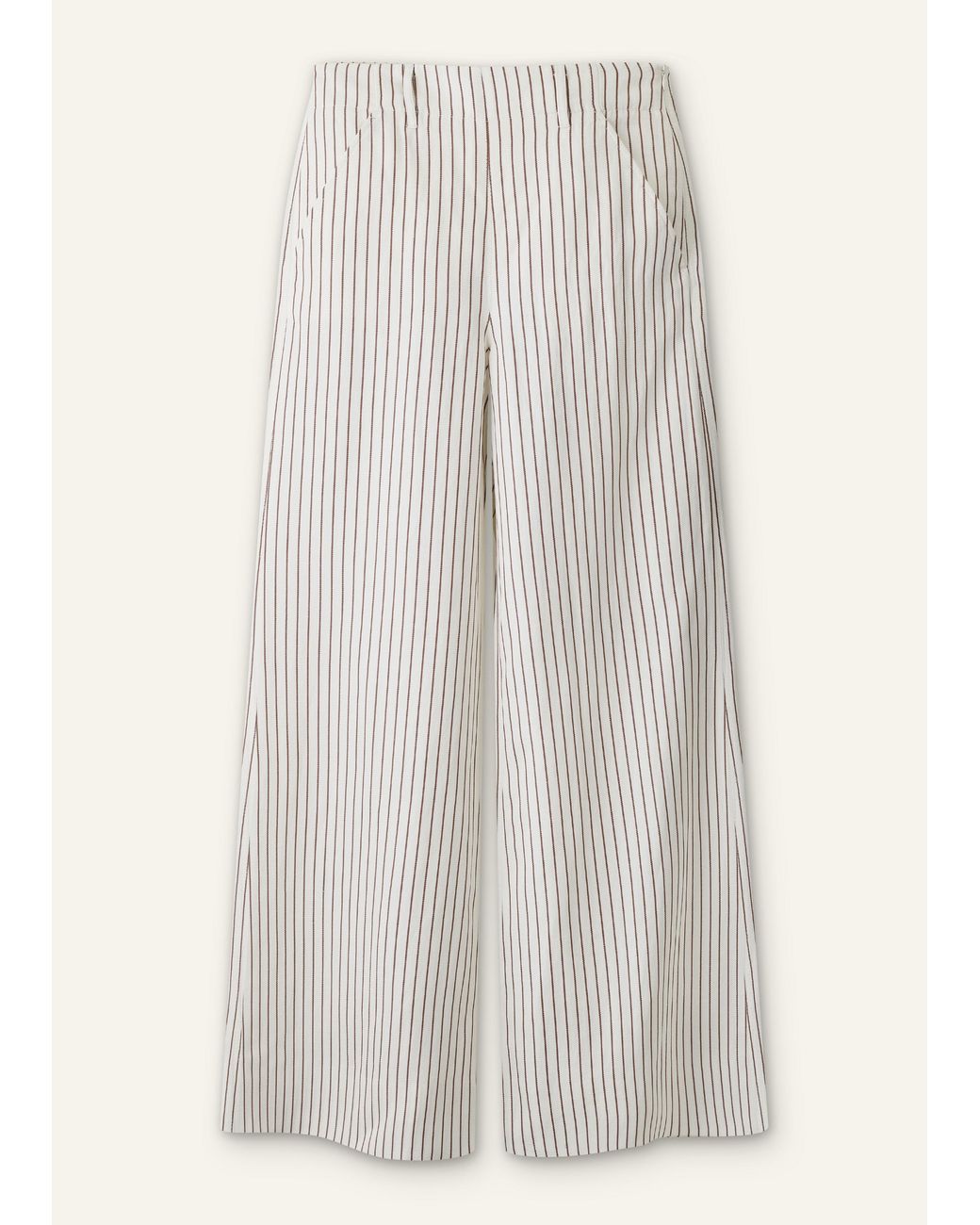 ME+EM Gray High Waist Wide-Leg Trouser Ivory-Cinnamon