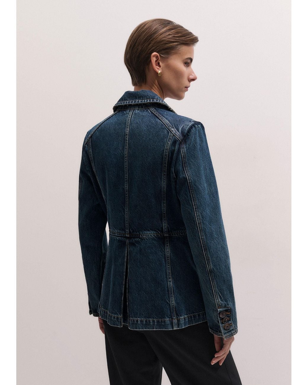 ME+EM Blue Slim Fit Utility Jacket Authentic Dark Wash