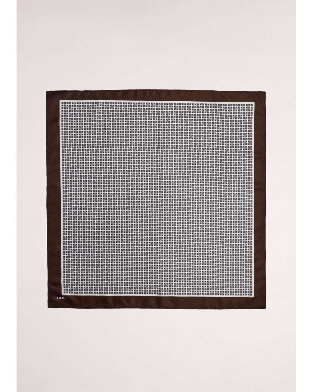 ME+EM Blue Reversible Geometric Print Scarf Chambray-Dark Cocoa