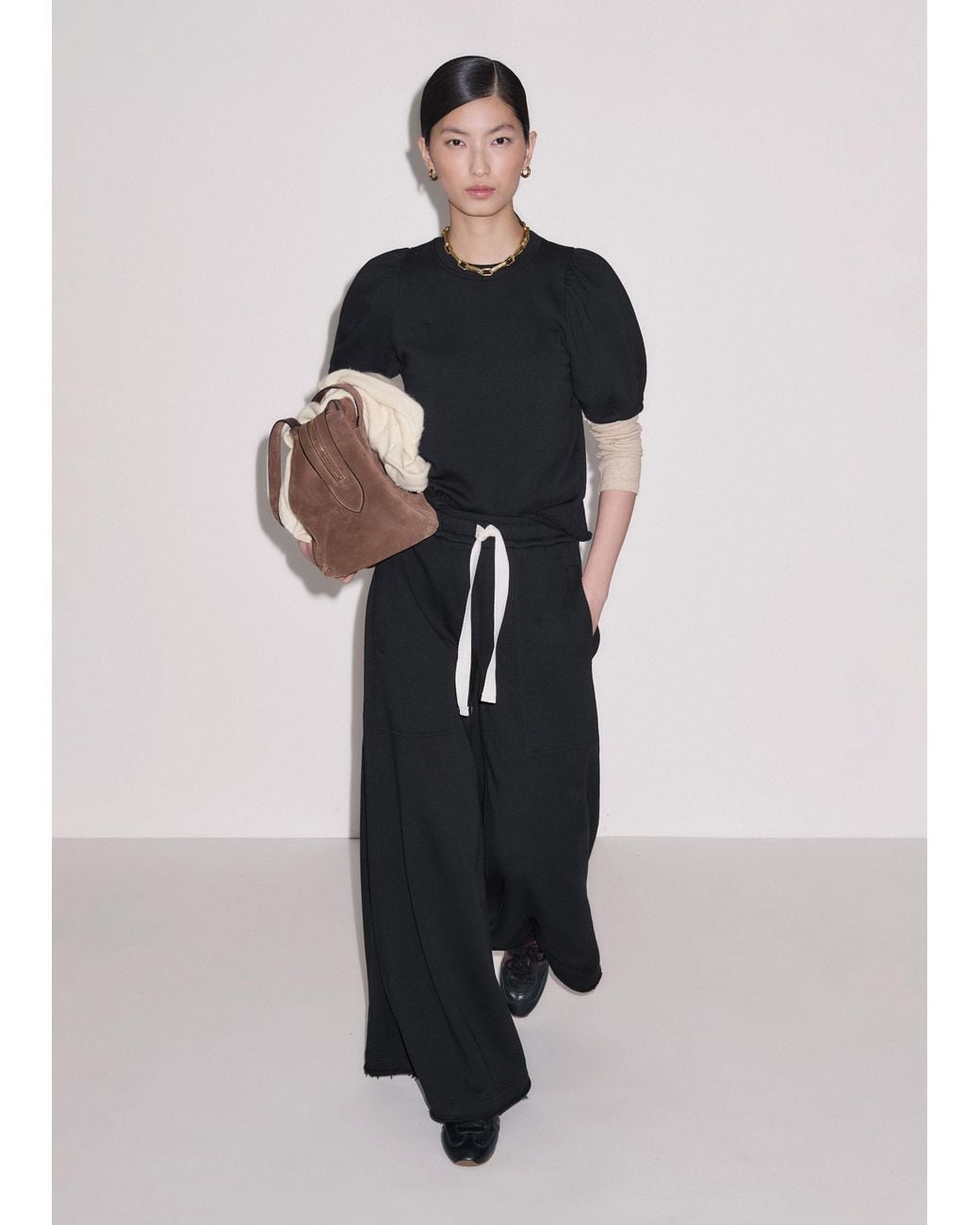 ME+EM Black Drawcord Sweatshirt Wide Leg Trouser