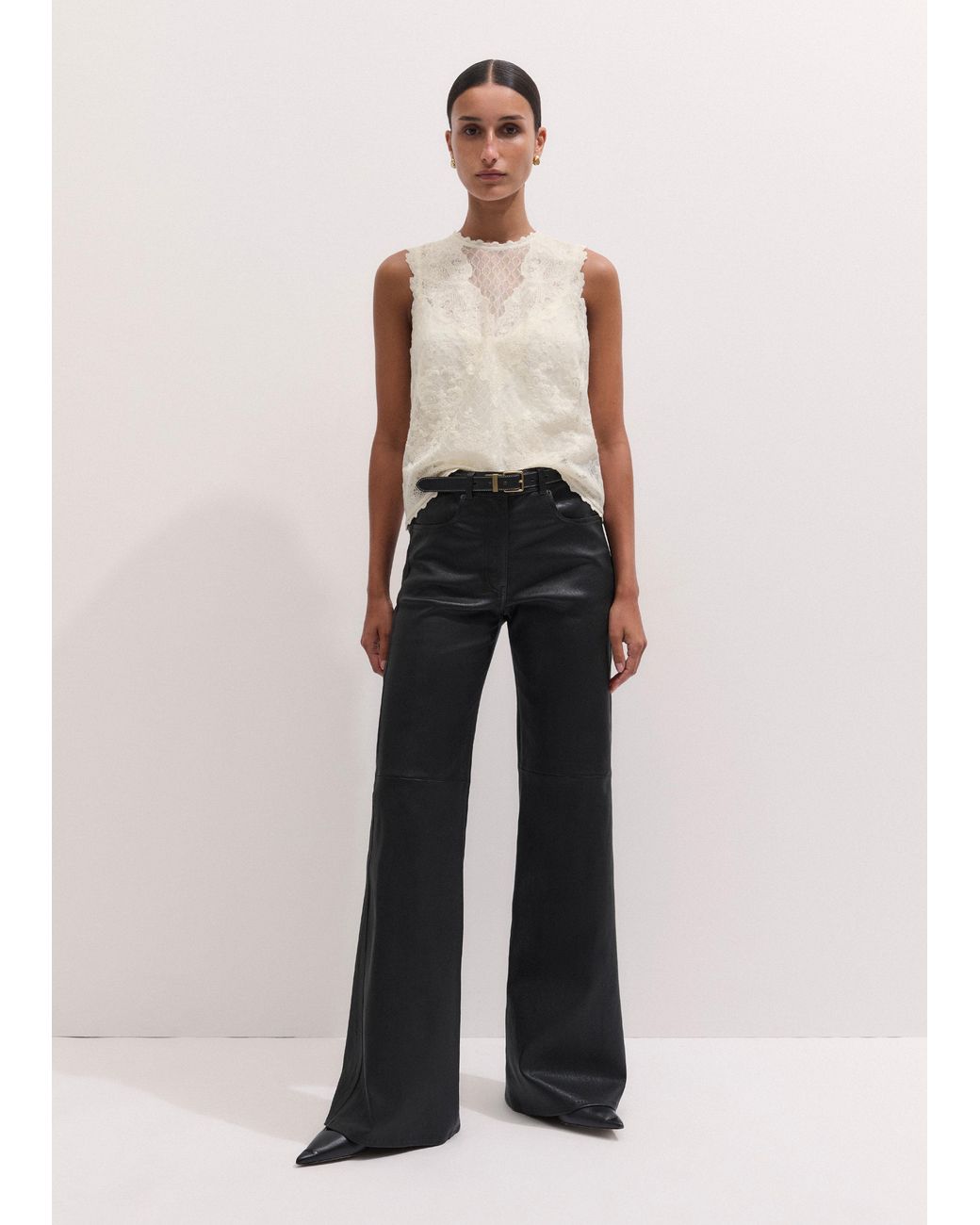 ME+EM Natural Embroidered Tulle Top + Cami
