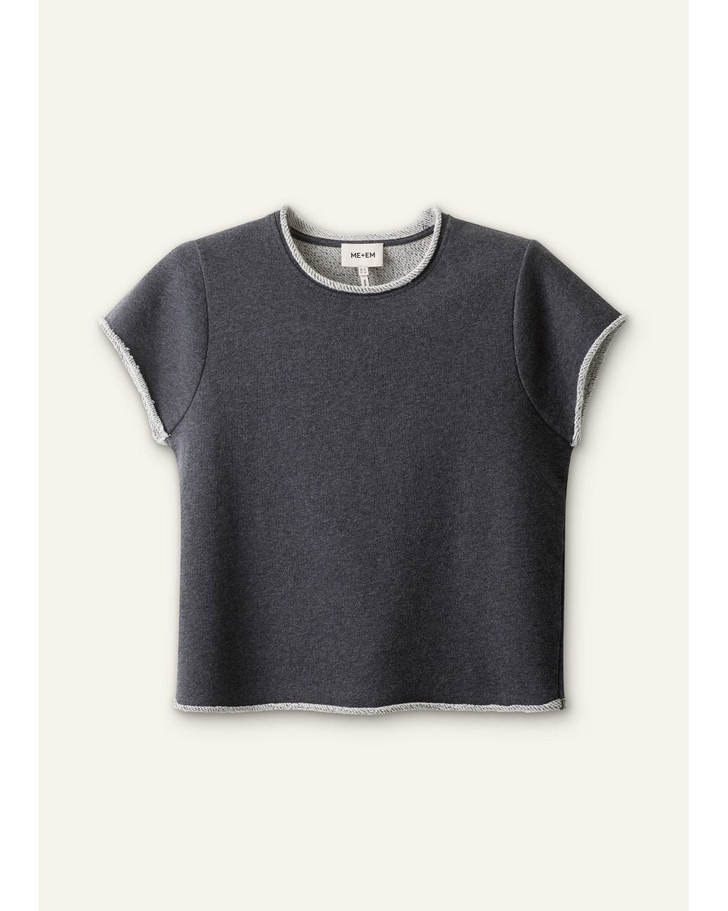ME+EM Black Baby Tee Lightweight Sweatshirt