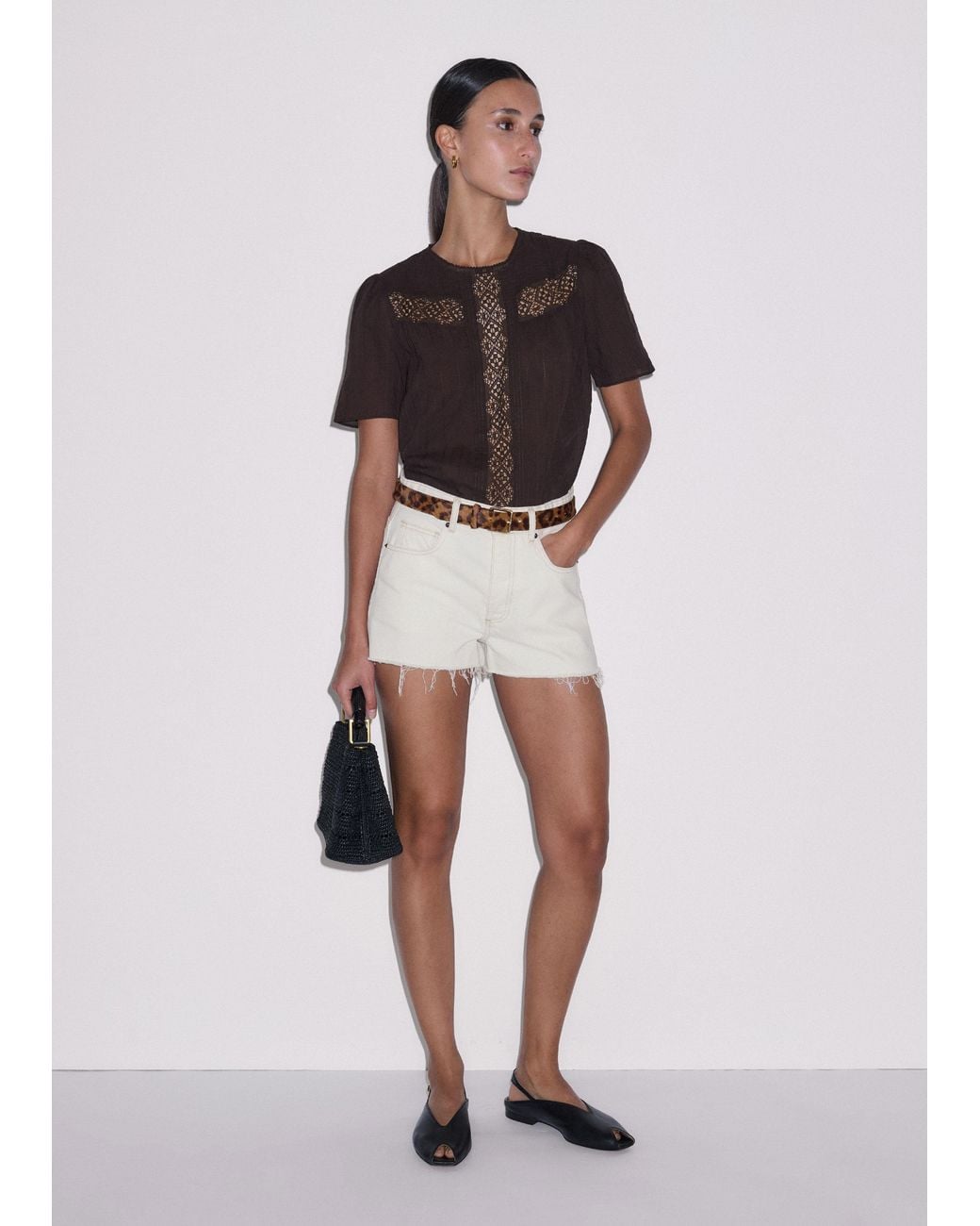 ME+EM Multicolor Embroidery Detail Soft T-Shirt