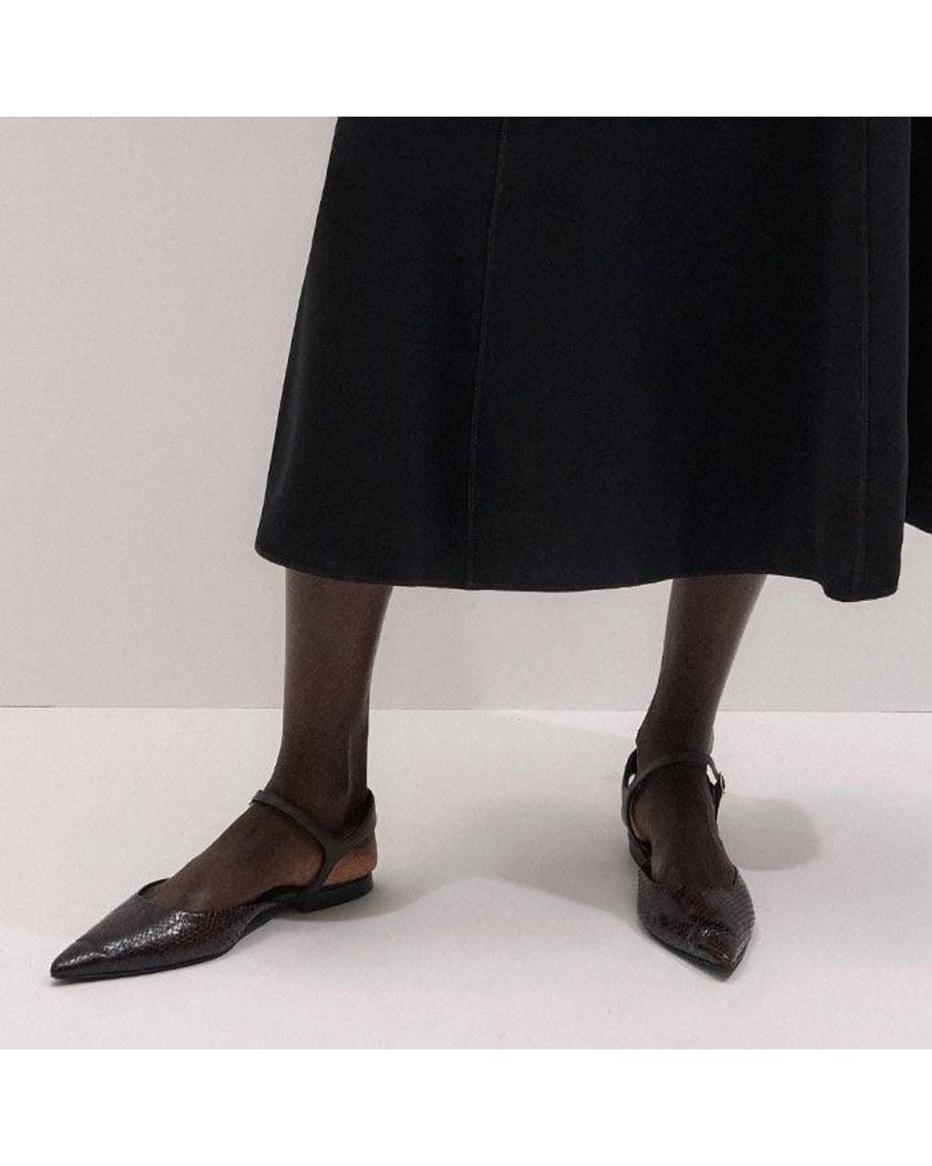 ME+EM Black Contrast Stitch Fit And Flare Midi Shirt Dress