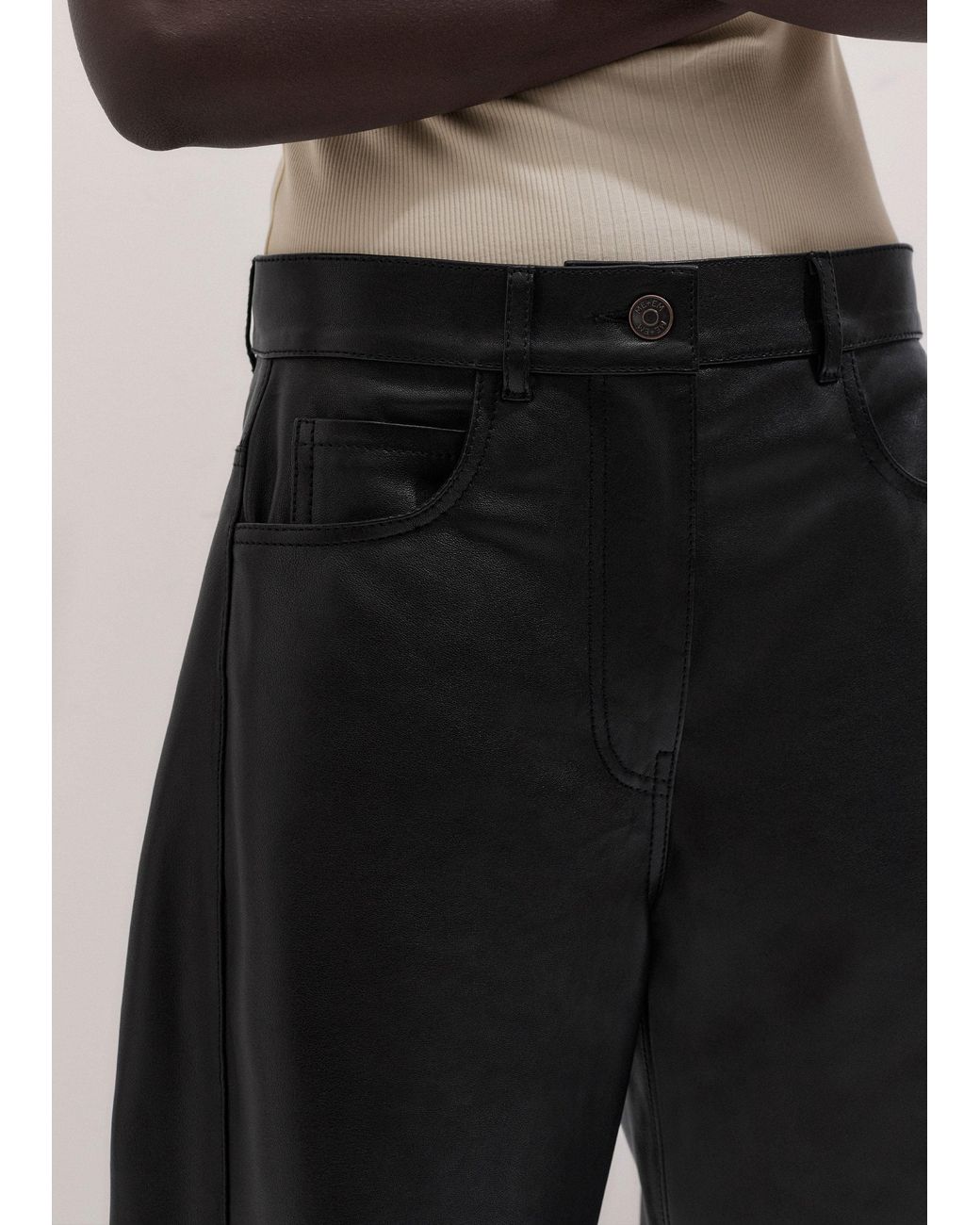 ME+EM Black Luxe Barrel Pant