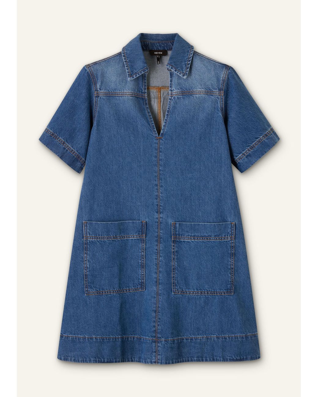 ME+EM Denim Swing Dress in Blue | Lyst
