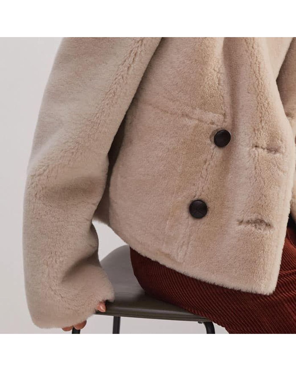 ME+EM Natural Luxe Short Shearling Coat