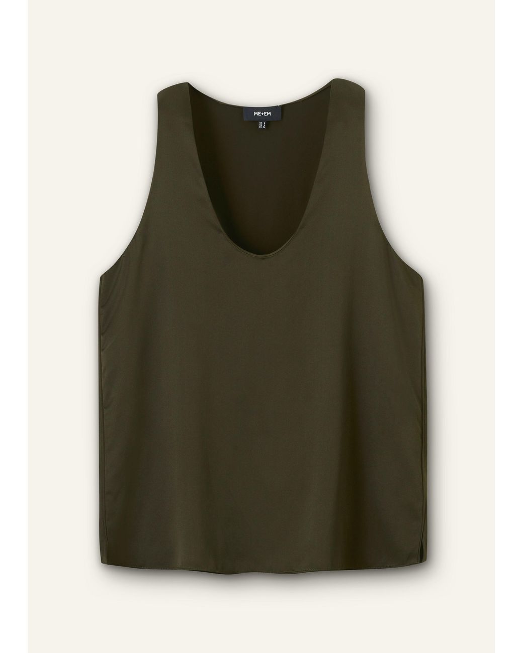 ME+EM Black Silk Satin Tank Top