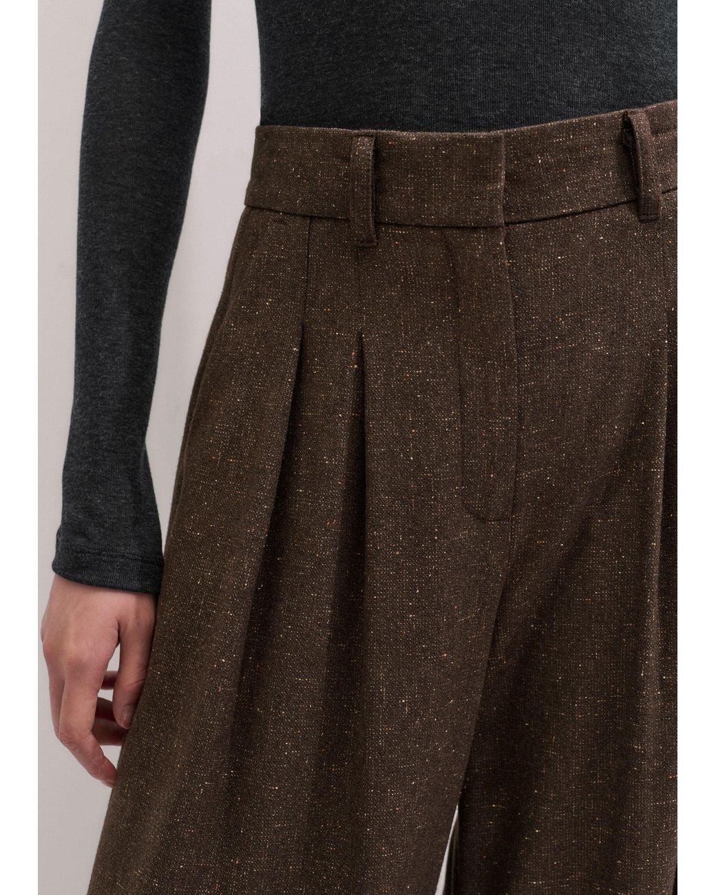 ME+EM Black Wide Perfect Pleat Trouser