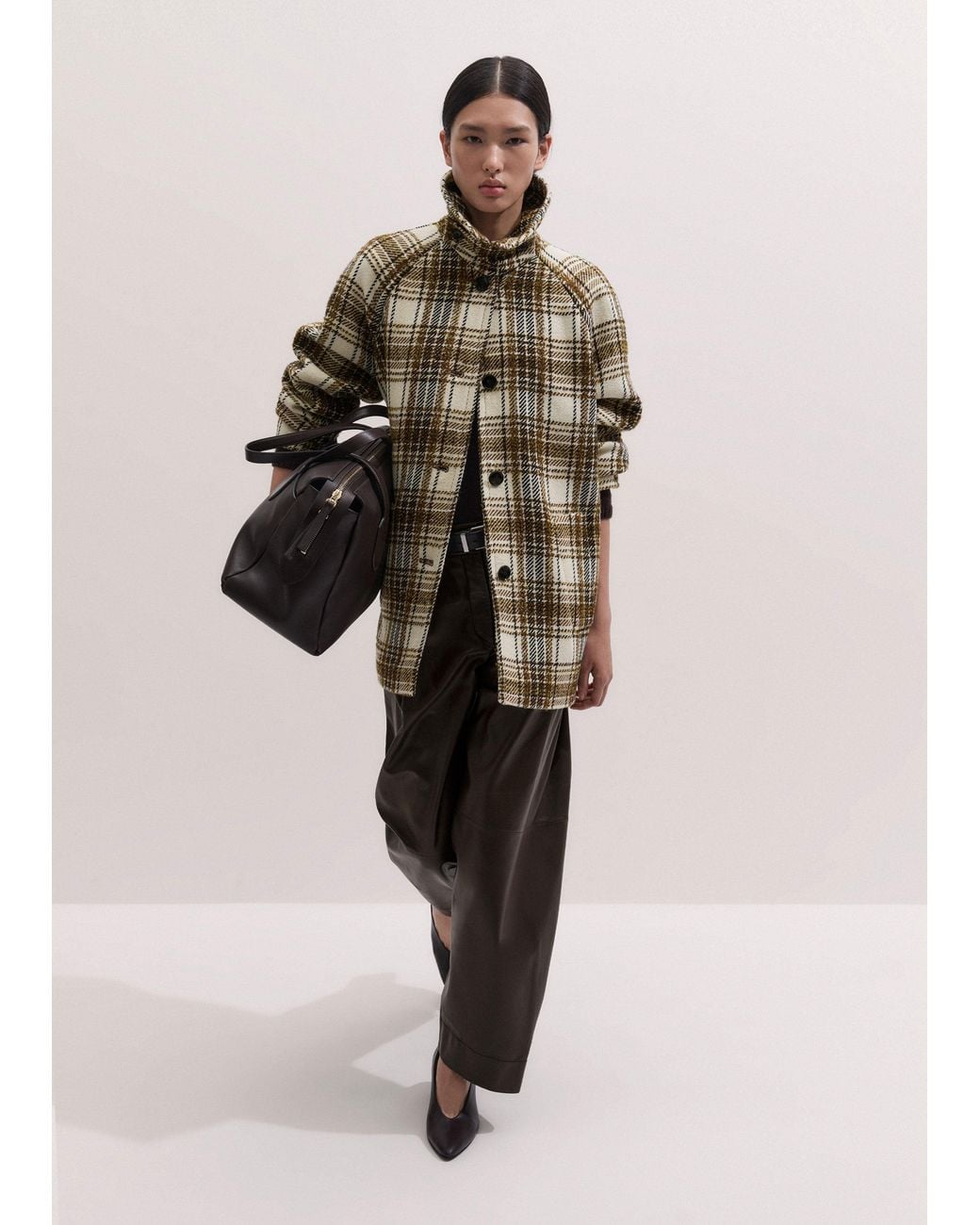 ME+EM Multicolor Short Cocoon Coat