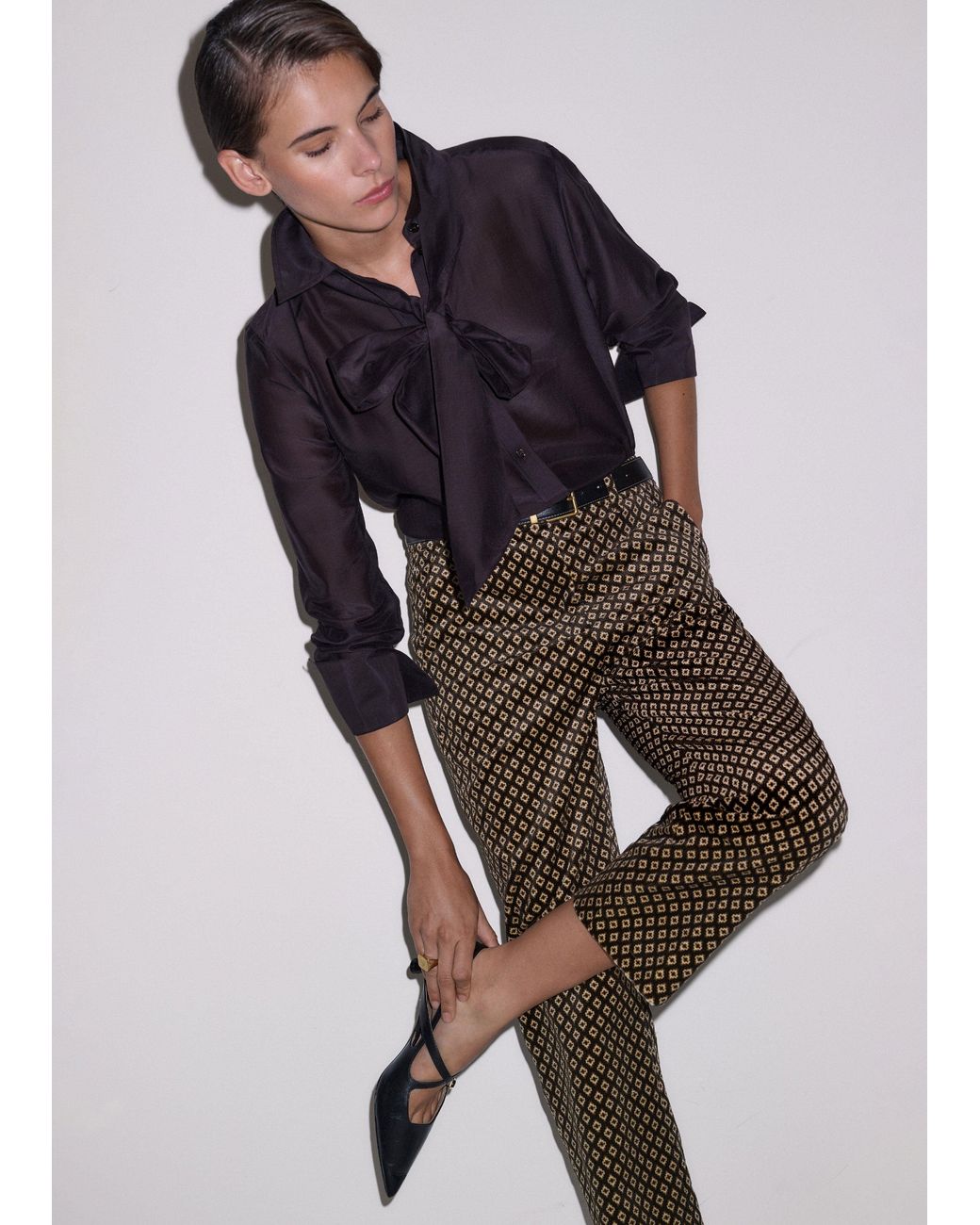 ME+EM Blue Slim Crop Pant