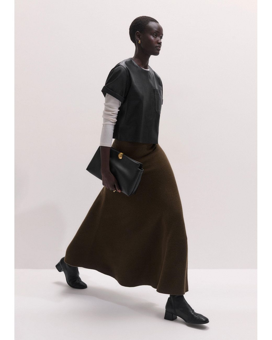 ME+EM Black Boxy Luxe T-Shirt
