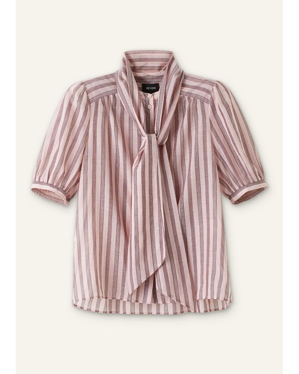 ME+EM Purple Stripe Blouse + Tie