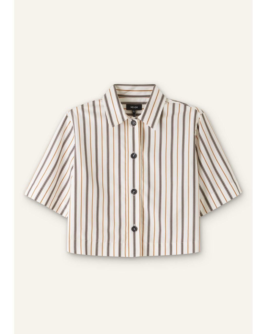 ME+EM Multicolor Fluid Crop Overshirt/Tobacco