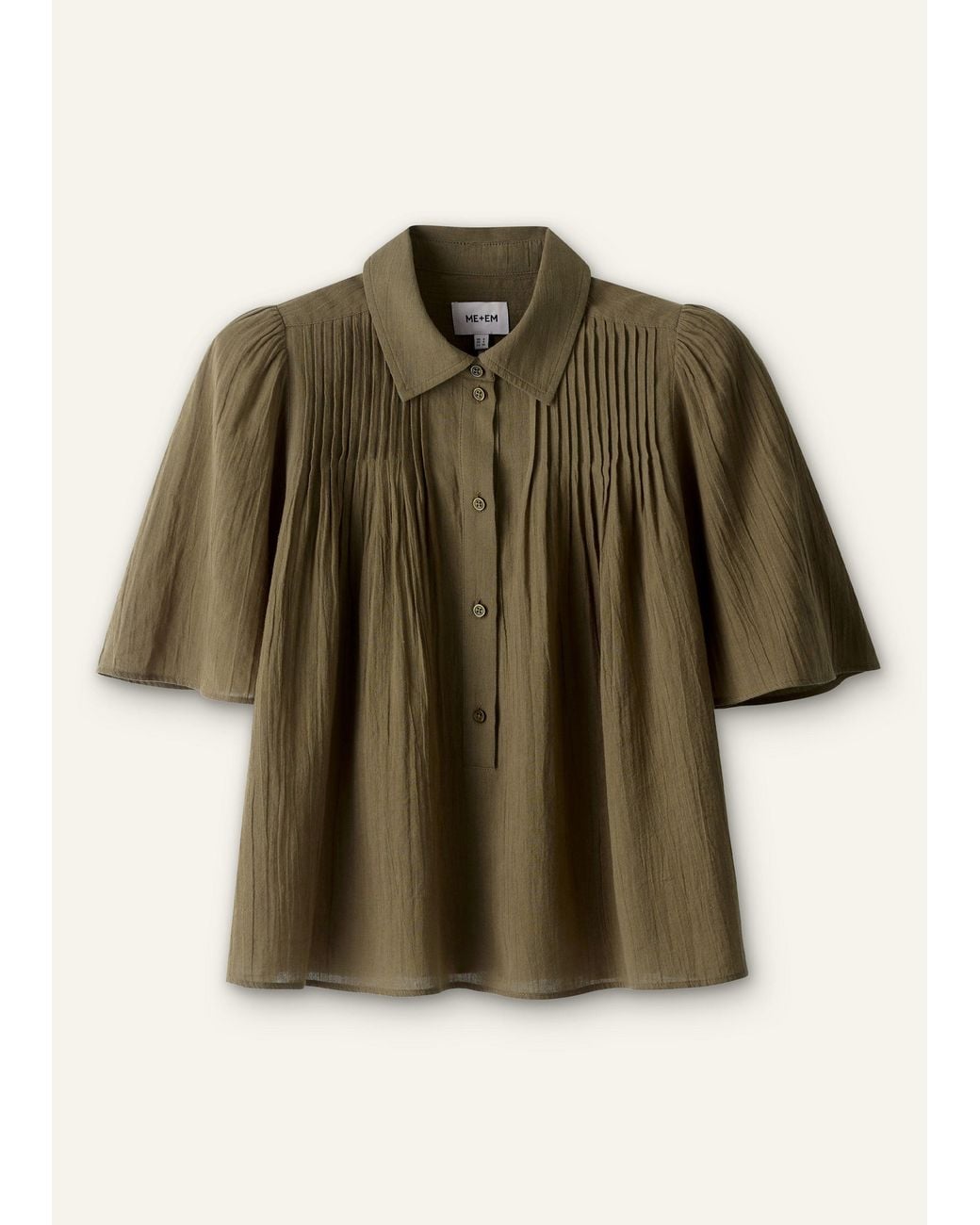 ME+EM Multicolor Cotton Swing Short Sleeve Blouse