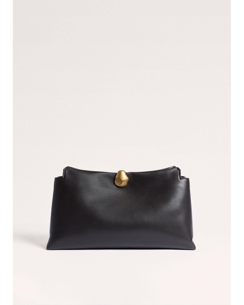 ME+EM Black Double Pouch Soft Clutch