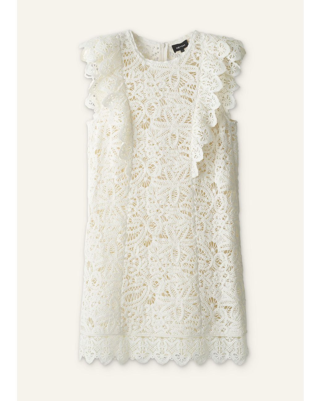 ME+EM White Cotton Lace Mini Dress + Slip