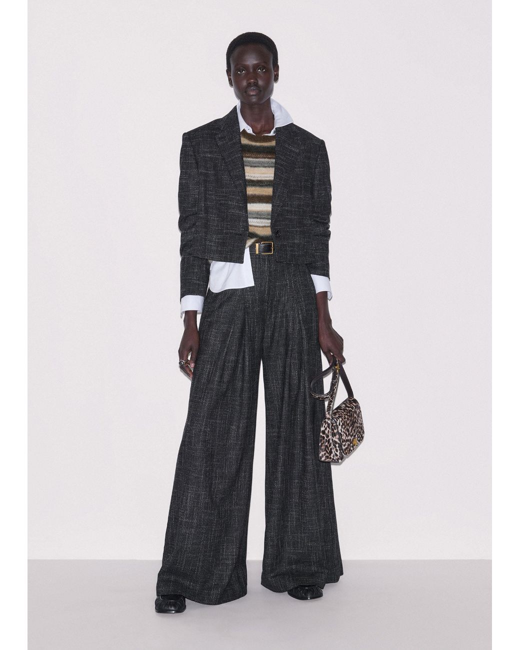 ME+EM Black Very Wide-Leg Pant