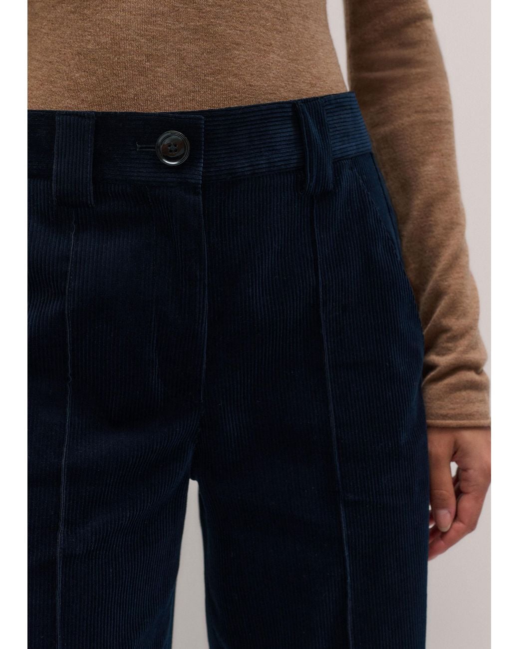 ME+EM Blue Straight Crop Trouser
