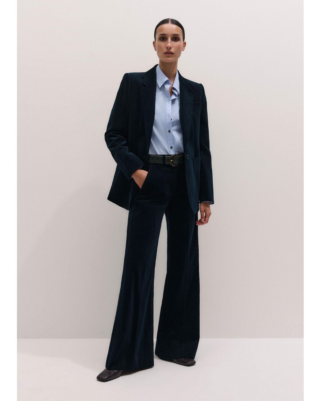 ME+EM Blue Leg Elongator Pant