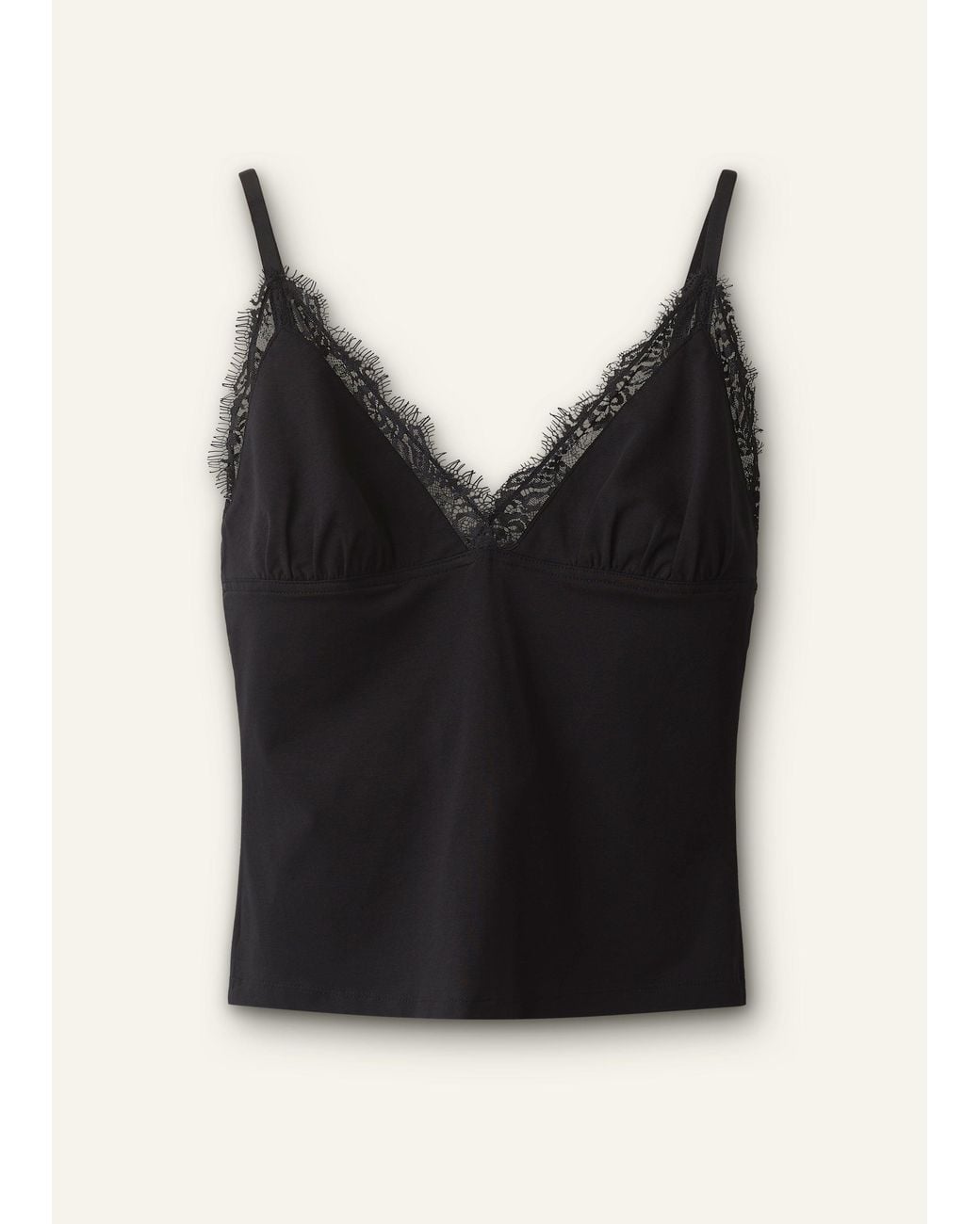 ME+EM Black Lace Trim Cami