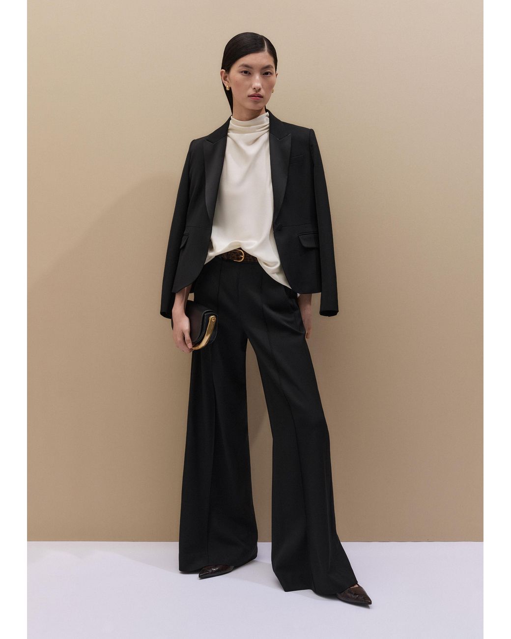 ME+EM Black Contour Tux Blazer