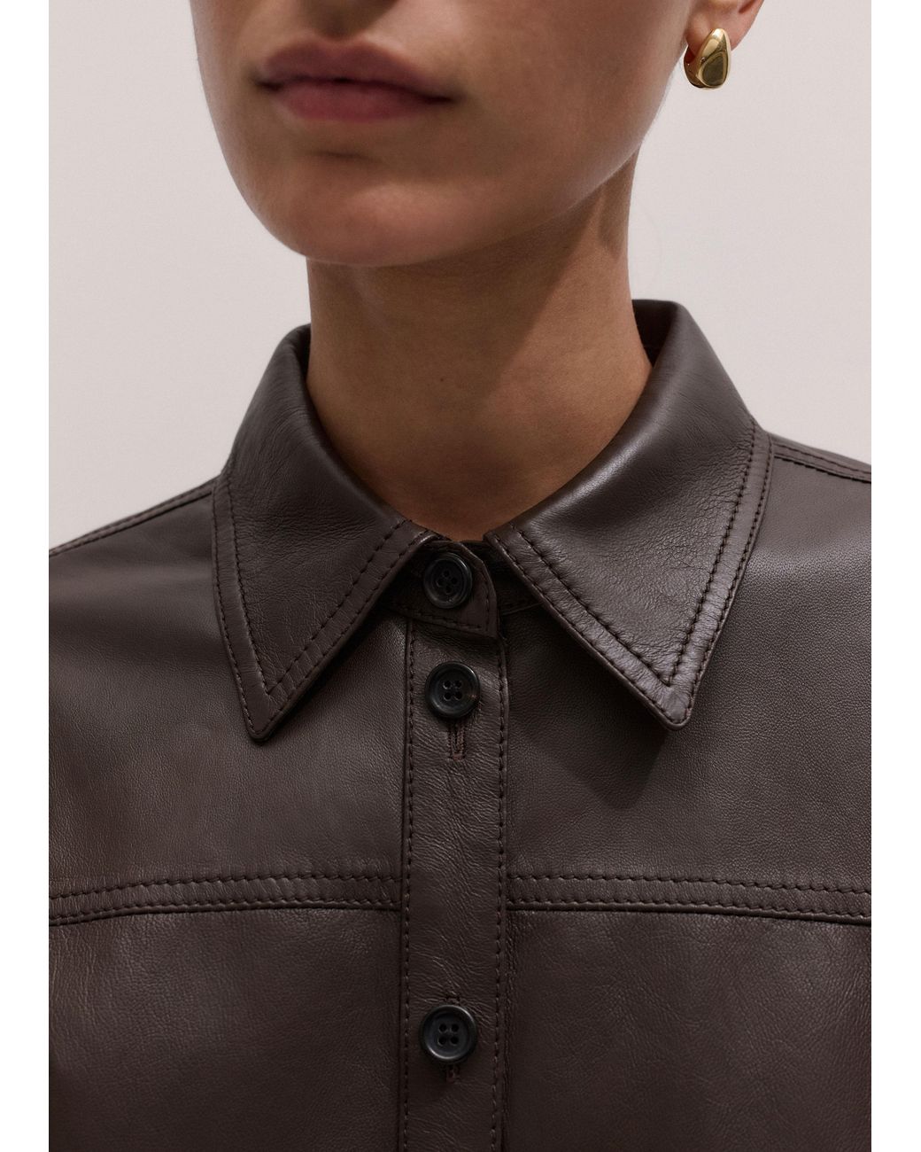 ME+EM Gray Luxe Straight Shirt