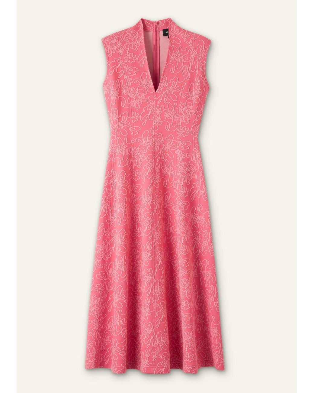 ME+EM Pink Panelled Fit And Flare Maxi Dress Candy Coral-Blush