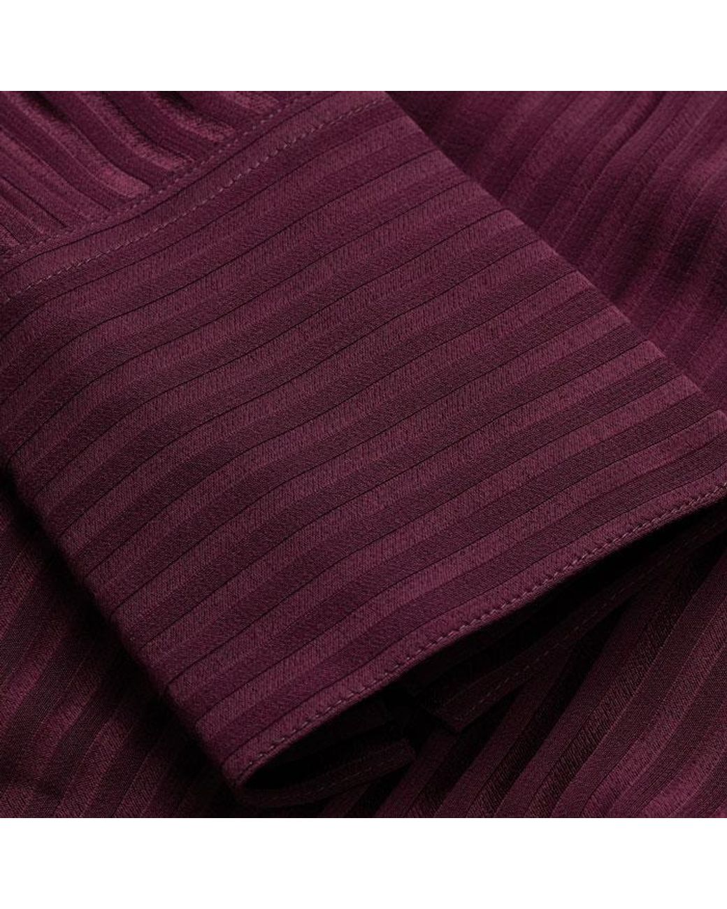 ME+EM Purple Am-Pm Stripe Fluid Satin Shirt + Tie