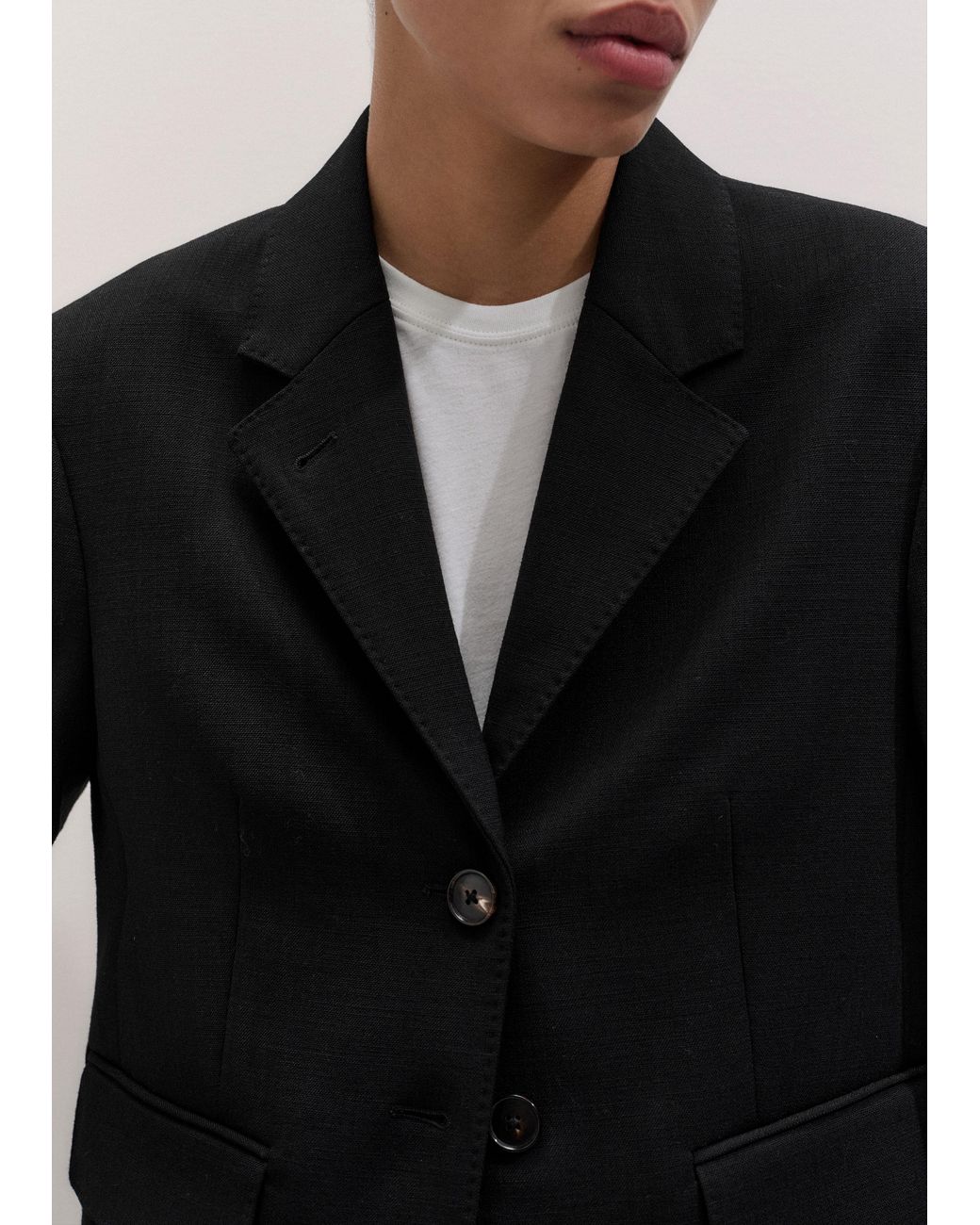 ME+EM Black Cropped Intelligently Oversized Jacket