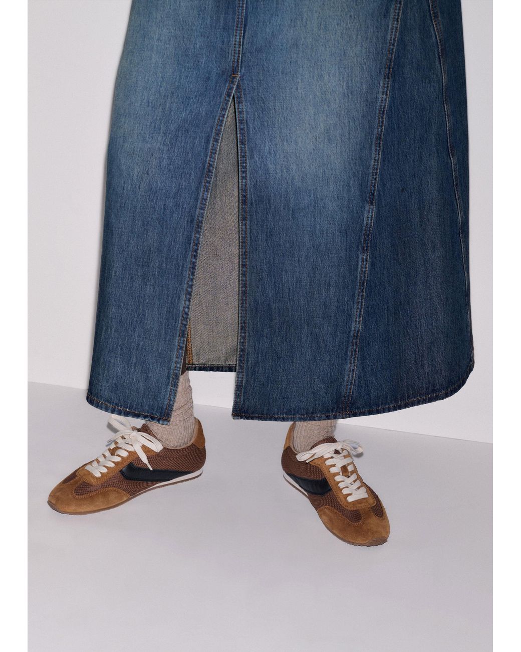 ME+EM Blue Relaxed Maxi Skirt