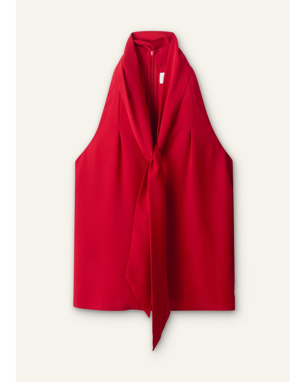 ME+EM Red Silk V-Neck Camisole Top + Tie Ruby