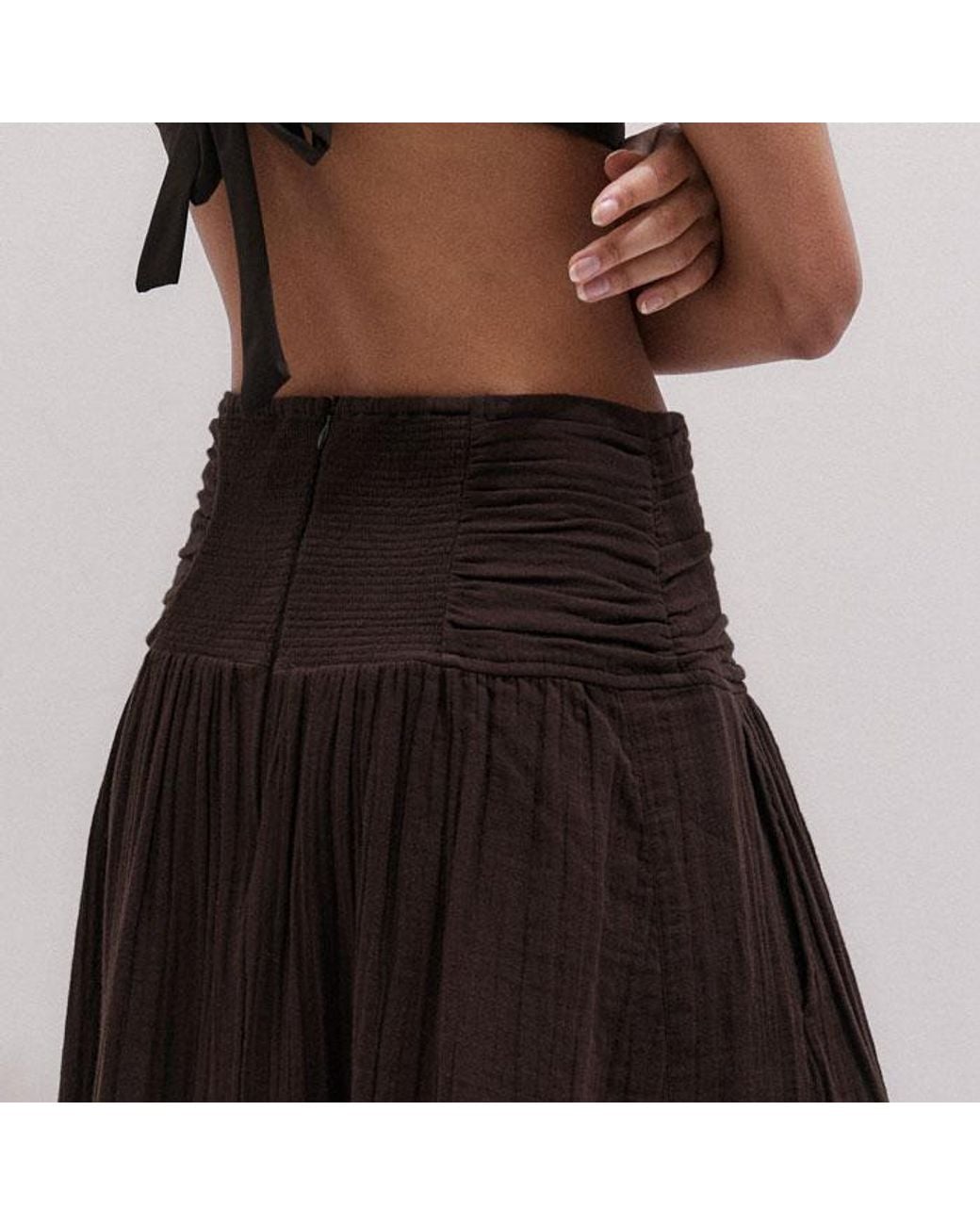 ME+EM Black Cheesecloth Maxi Skirt