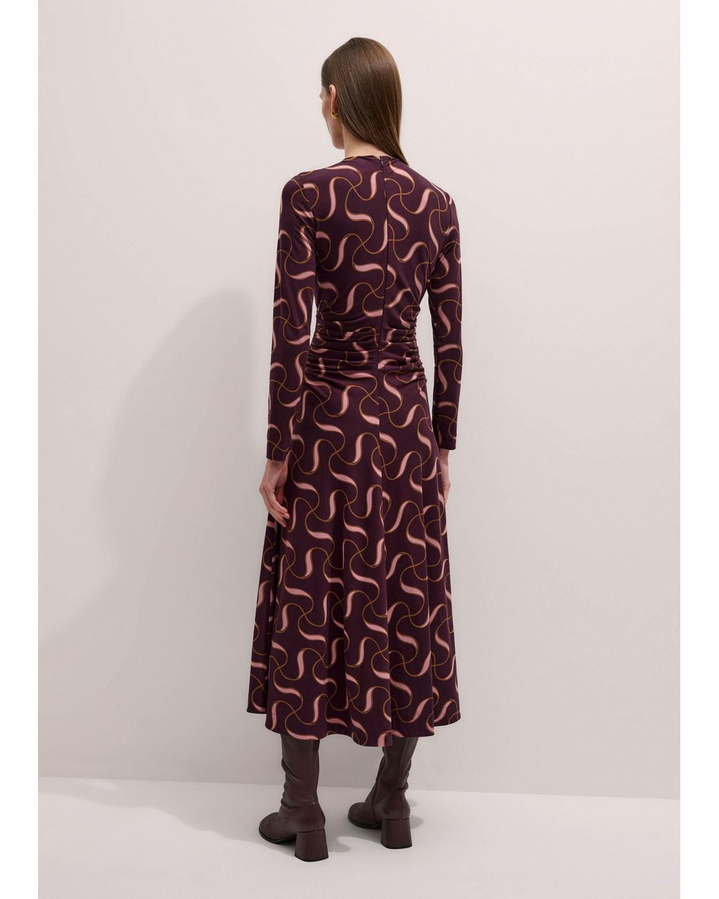 ME+EM Multicolor Twisted Ribbon Print Maxi Dress