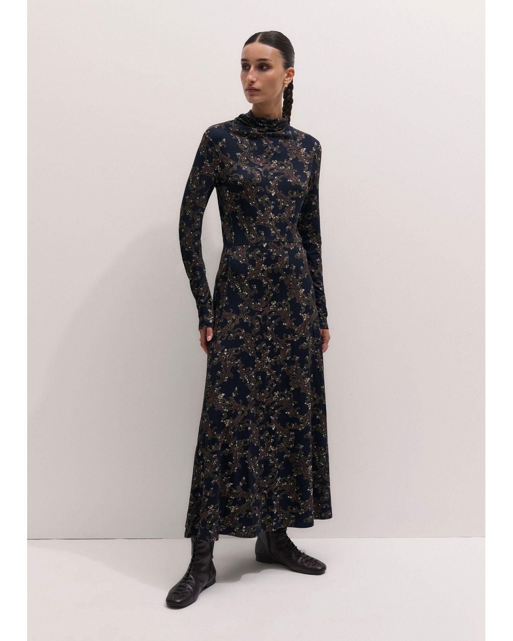 ME+EM Multicolor Whimsical Bulbs Print Maxi Dress
