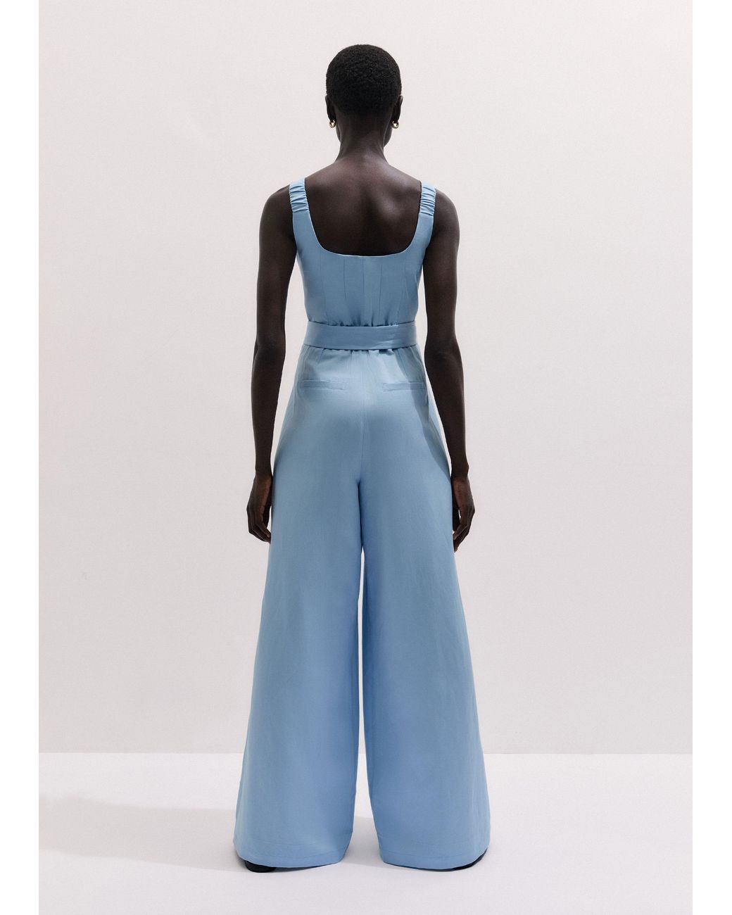 ME+EM Blue Event Ready Tailored Jumpsuit + Belt