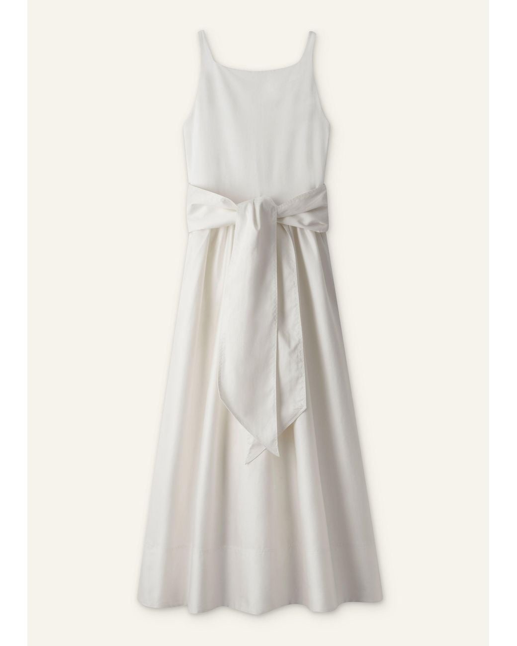 ME+EM Natural Boat Neck Fit And Flare Maxi Dress + Tie
