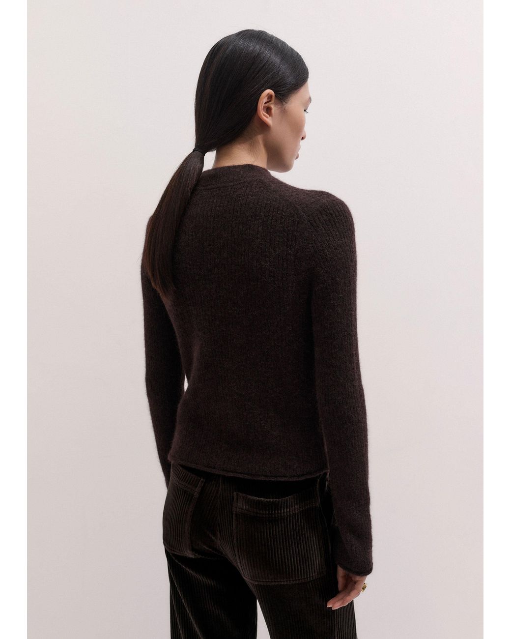 ME+EM Black Responsible Alpaca Half Zip Jumper + Scarf