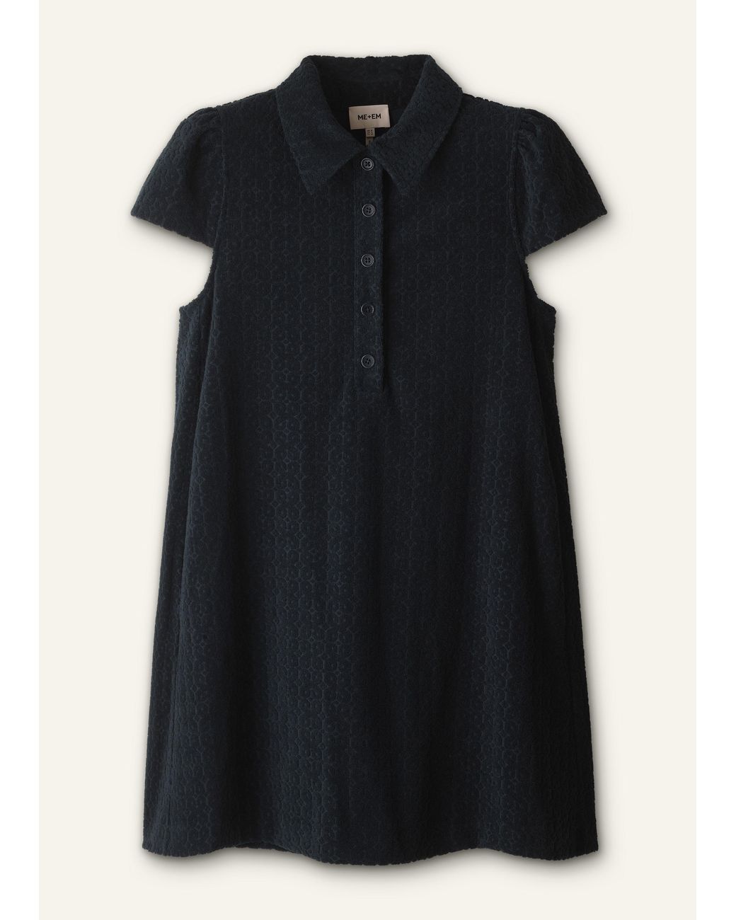 ME+EM Blue Jacquard Towelling Mini Dress