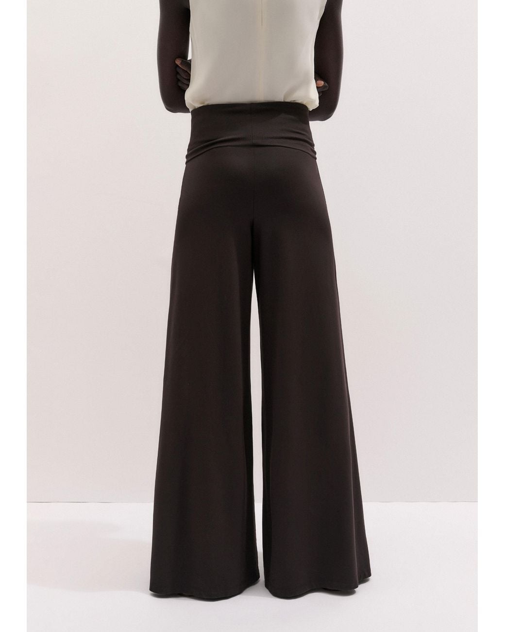 ME+EM Black Super Wide Palazzo Pant
