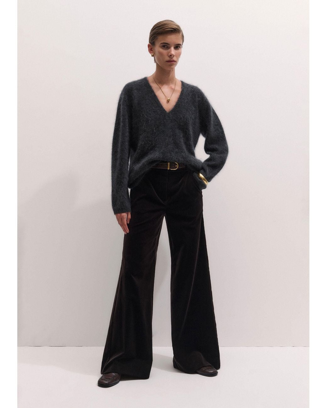 ME+EM Brown Wide Leg Trouser