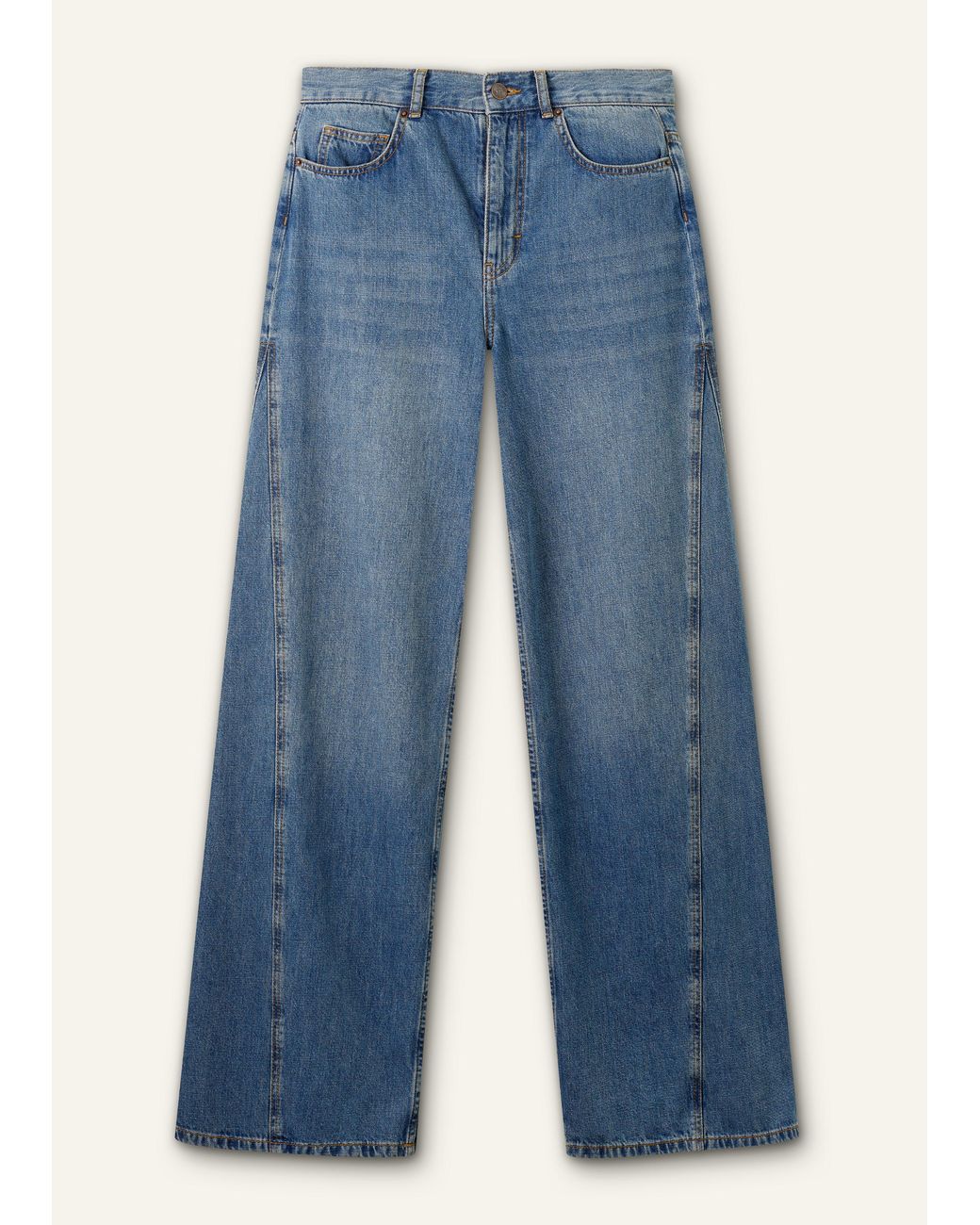 ME+EM Blue Relaxed Straight Insert Jean