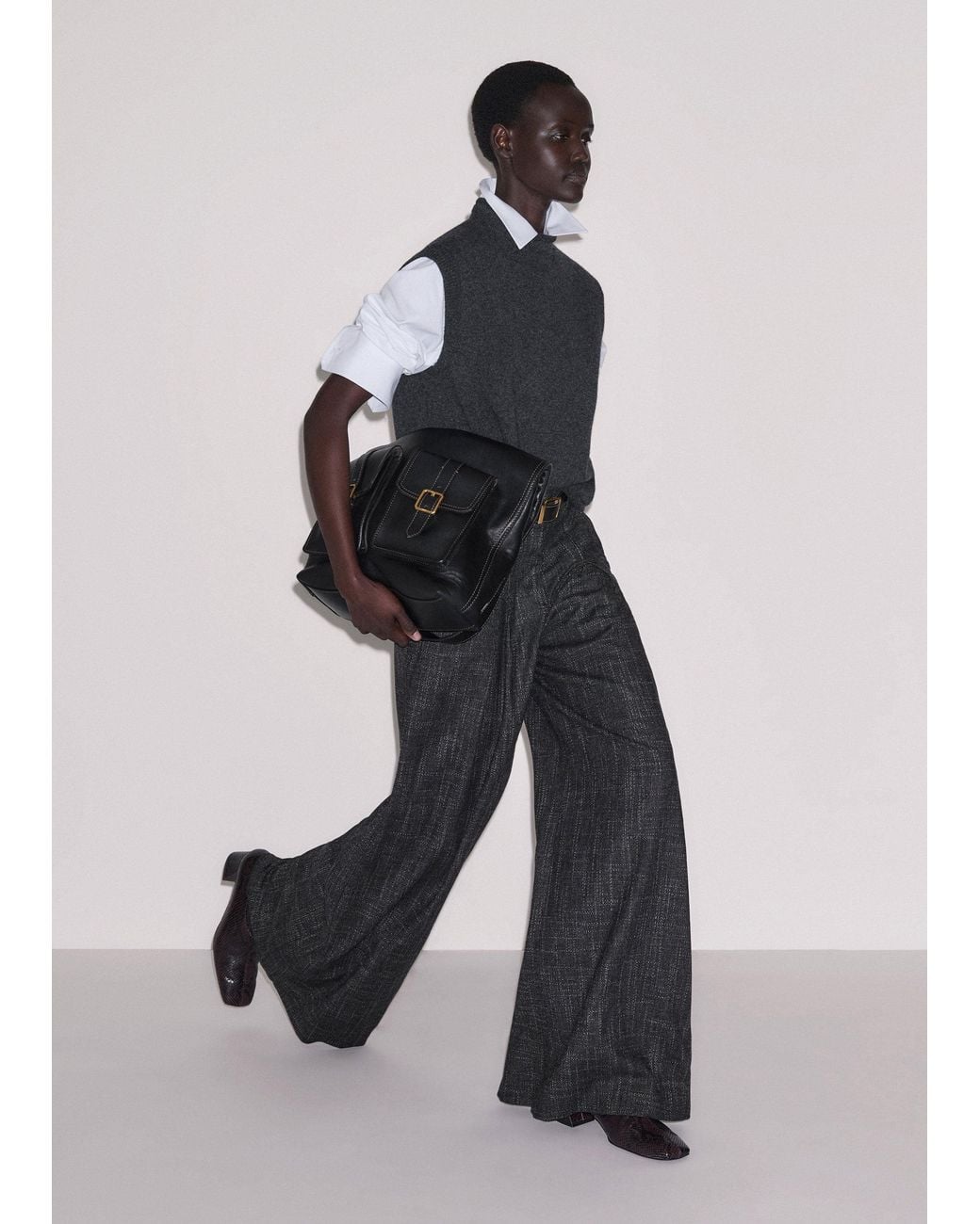 ME+EM Black Very Wide-Leg Pant