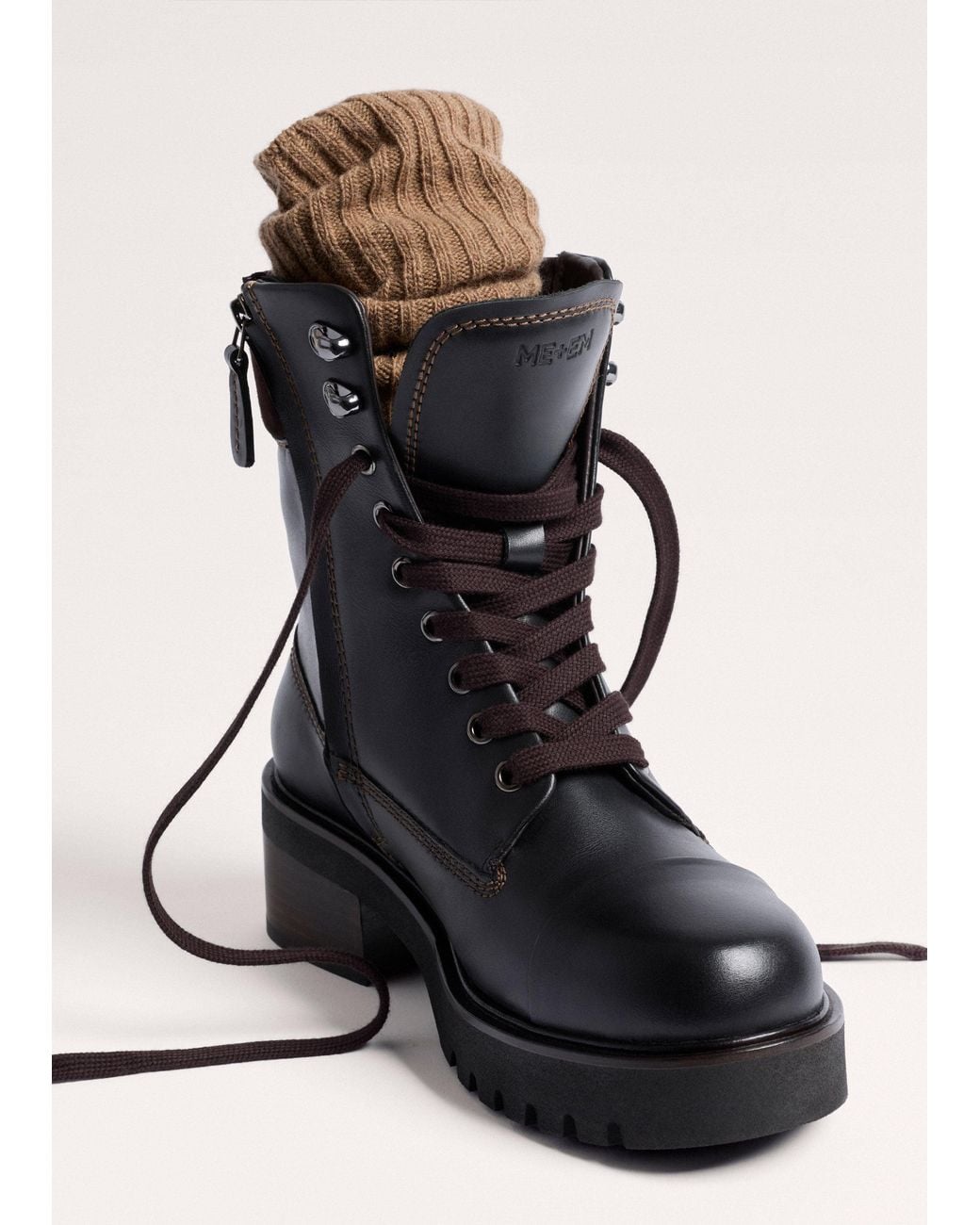 ME+EM Black Hiking Boot-Chocolate