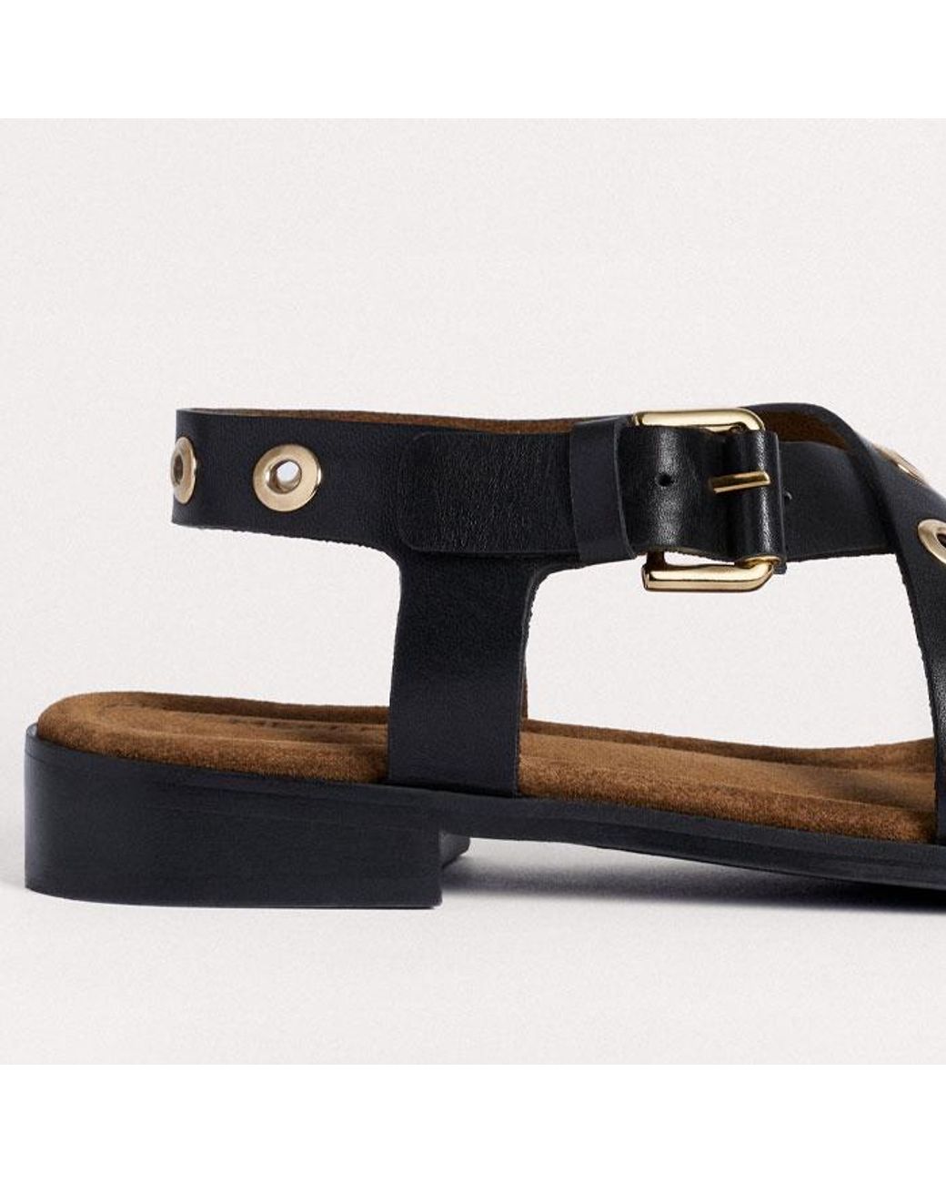 ME+EM Black Eyelet Sandal